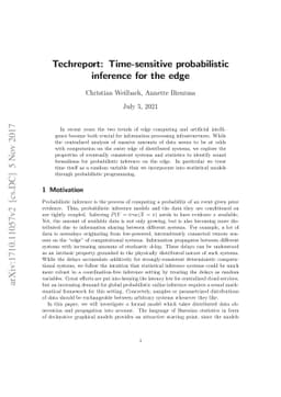 Techreport: Time-sensitive probabilistic inference for the edge
