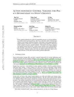 Action-depedent Control Variates for Policy Optimization via Stein's
  Identity