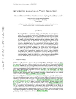 Stochastic Variational Video Prediction
