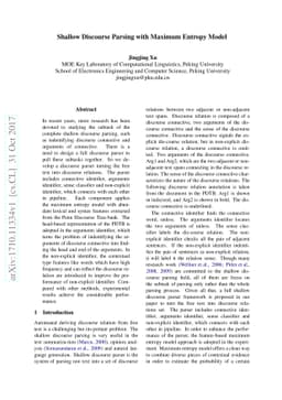 Shallow Discourse Parsing with Maximum Entropy Model