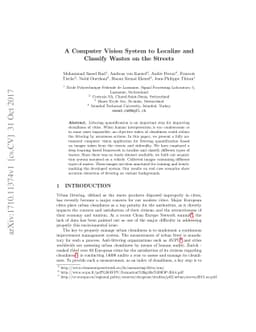A Computer Vision System to Localize and Classify Wastes on the Streets