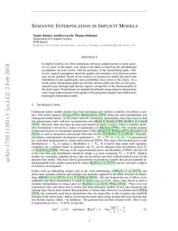 Semantic Interpolation in Implicit Models