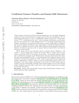 Conditional Variance Penalties and Domain Shift Robustness