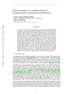 Deep Learning as a Mixed Convex-Combinatorial Optimization Problem