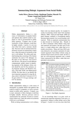 Summarizing Dialogic Arguments from Social Media