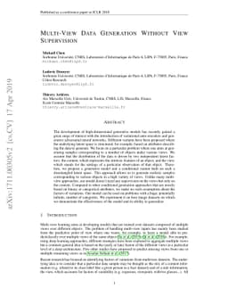 Multi-View Data Generation Without View Supervision