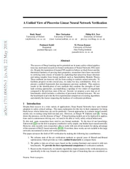A Unified View of Piecewise Linear Neural Network Verification