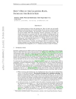 Don't Decay the Learning Rate, Increase the Batch Size