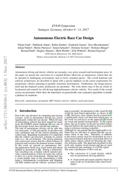 Autonomous Electric Race Car Design