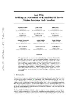 Just ASK: Building an Architecture for Extensible Self-Service Spoken
  Language Understanding