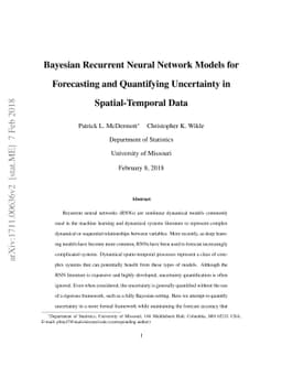 Bayesian Recurrent Neural Network Models for Forecasting and Quantifying
  Uncertainty in Spatial-Temporal Data