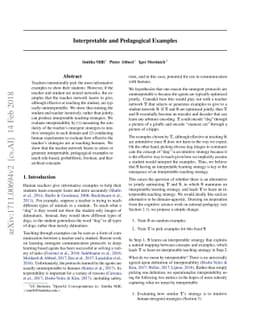 Interpretable and Pedagogical Examples