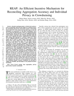 REAP: An Efficient Incentive Mechanism for Reconciling Aggregation
  Accuracy and Individual Privacy in Crowdsensing