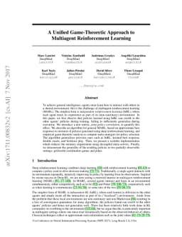 A Unified Game-Theoretic Approach to Multiagent Reinforcement Learning