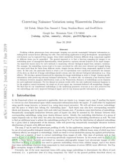 Correcting Nuisance Variation using Wasserstein Distance