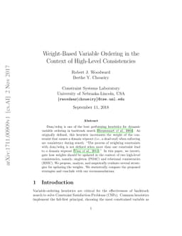 Weight-Based Variable Ordering in the Context of High-Level
  Consistencies