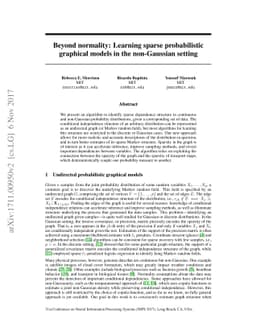 Beyond normality: Learning sparse probabilistic graphical models in the
  non-Gaussian setting