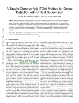 A Taught-Obesrve-Ask (TOA) Method for Object Detection with Critical
  Supervision