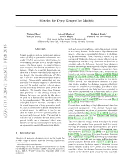 Metrics for Deep Generative Models