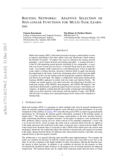 Routing Networks: Adaptive Selection of Non-linear Functions for
  Multi-Task Learning