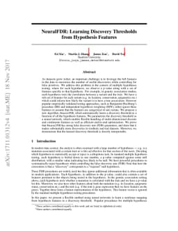 NeuralFDR: Learning Discovery Thresholds from Hypothesis Features
