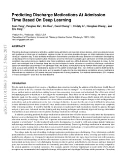 Predicting Discharge Medications at Admission Time Based on Deep
  Learning
