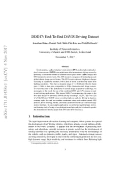 DDD17: End-To-End DAVIS Driving Dataset