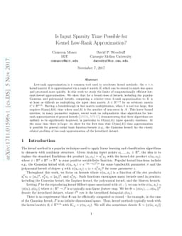 Is Input Sparsity Time Possible for Kernel Low-Rank Approximation?