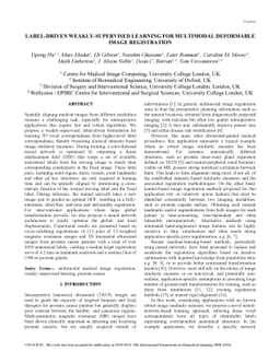 Label-driven weakly-supervised learning for multimodal deformable image
  registration