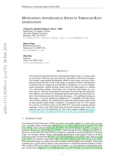 Mitigating Adversarial Effects Through Randomization