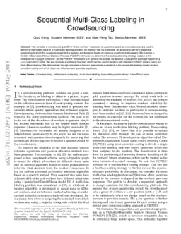 Sequential Multi-Class Labeling in Crowdsourcing