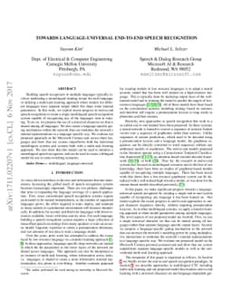 Towards Language-Universal End-to-End Speech Recognition
