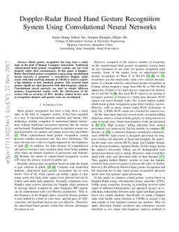 Doppler-Radar Based Hand Gesture Recognition System Using Convolutional
  Neural Networks