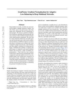 GradNorm: Gradient Normalization for Adaptive Loss Balancing in Deep
  Multitask Networks