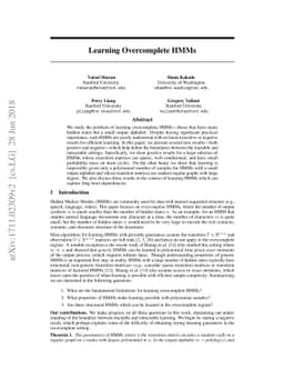 Learning Overcomplete HMMs