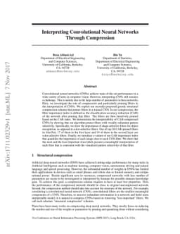 Interpreting Convolutional Neural Networks Through Compression