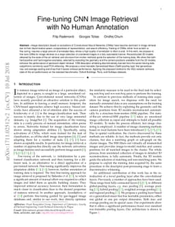 Fine-tuning CNN Image Retrieval with No Human Annotation