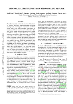 End-to-end learning for music audio tagging at scale