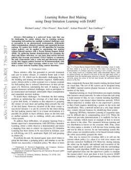 Learning Robust Bed Making using Deep Imitation Learning with DART