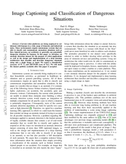 Image Captioning and Classification of Dangerous Situations