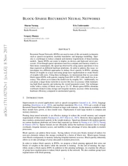 Block-Sparse Recurrent Neural Networks