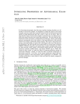 Intriguing Properties of Adversarial Examples