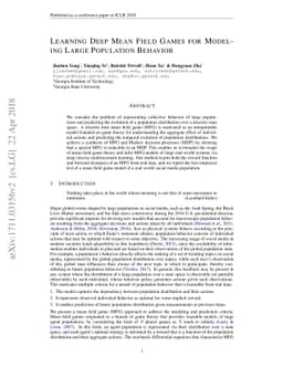 Learning Deep Mean Field Games for Modeling Large Population Behavior