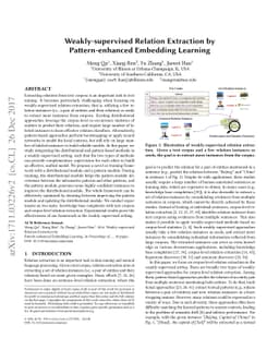 Weakly-supervised Relation Extraction by Pattern-enhanced Embedding
  Learning