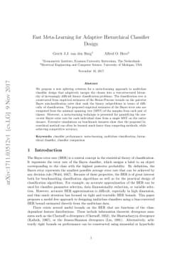 Fast Meta-Learning for Adaptive Hierarchical Classifier Design