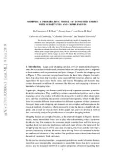 SHOPPER: A Probabilistic Model of Consumer Choice with Substitutes and
  Complements