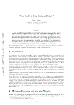 What Really is Deep Learning Doing?