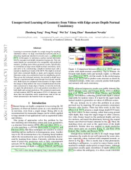 Unsupervised Learning of Geometry with Edge-aware Depth-Normal
  Consistency