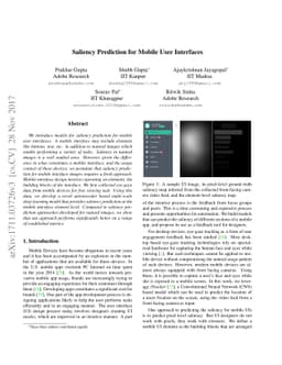 Saliency Prediction for Mobile User Interfaces