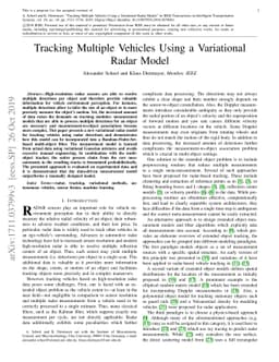 Tracking Multiple Vehicles Using a Variational Radar Model